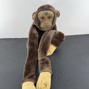 Vintage 1992 Hosung Monkey Chimp Hand Puppet Plush 13" Vinyl Face Squeaker EUC